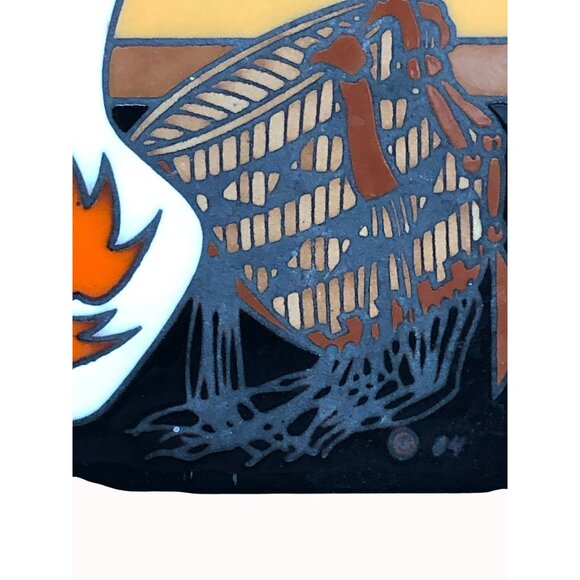 Cleo Teissedre Native American Style Hand-Painted Ceramic Tile 6x6" Art Decor Fe - Picture 3 of 6